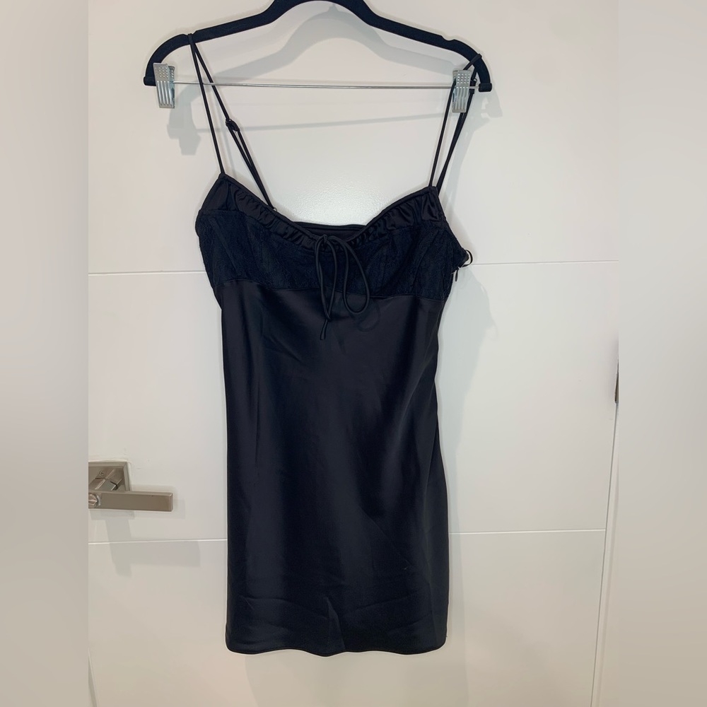 Urban Outfitters Black Satin Mini Dress Size M *New with Tags*